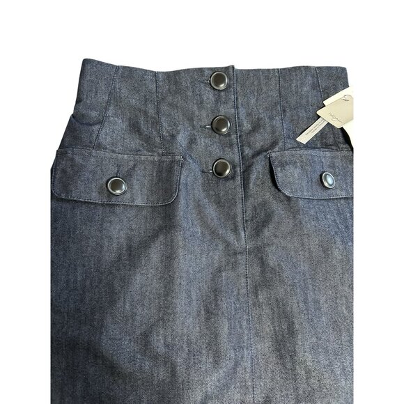NWT Halogen Skirt Dark Indigo Denim Pencil Size 6 MSRP $65 - Picture 2 of 7